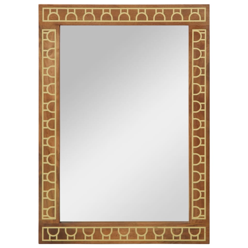 Badkamerspiegel 50X70X2,5 Cm Massief Mangohout En Glas