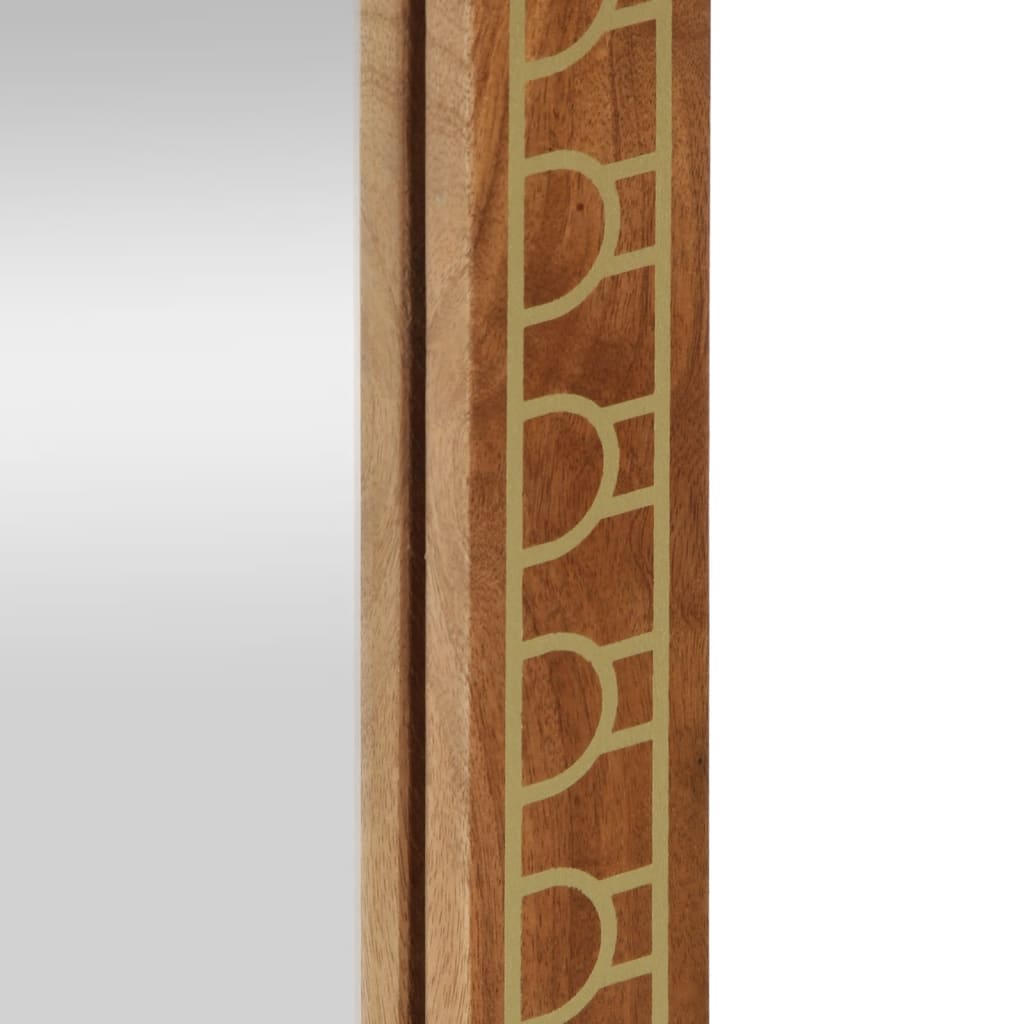Badkamerspiegel 50X70X2,5 Cm Massief Mangohout En Glas