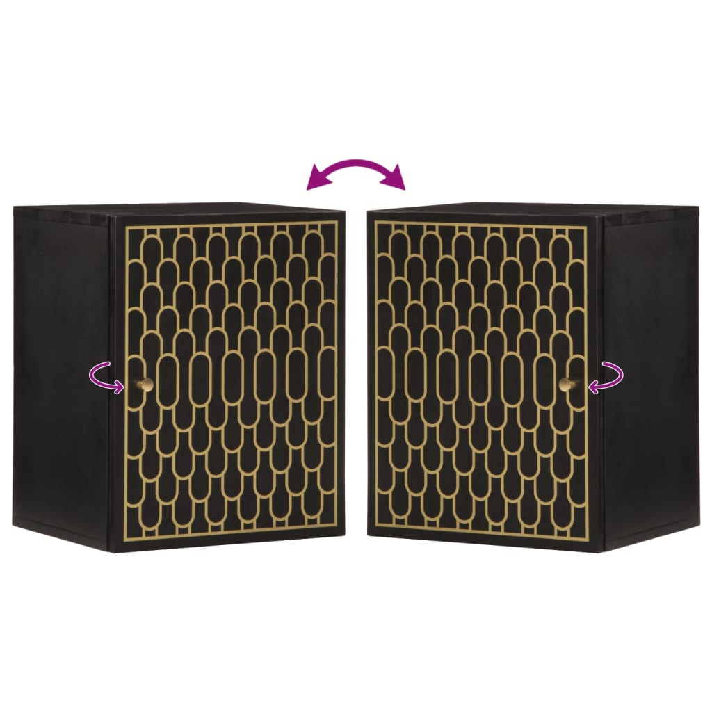 Badkamerwandkast 38X33X48 Cm Massief Mangohout