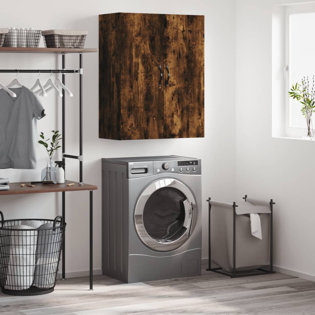 Wandkast 69,5X34X90 Cm Bewerkt Hout Bruin Eikenkleur