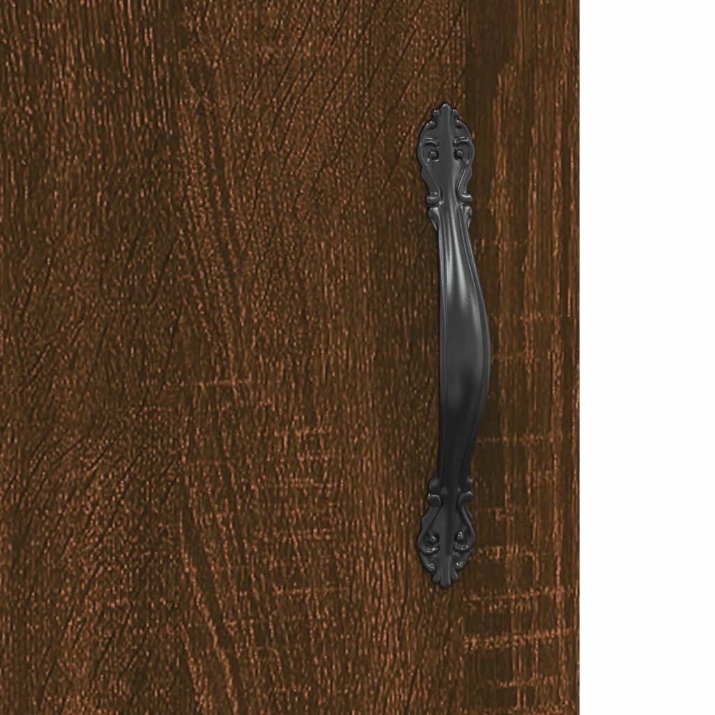 Wandkast 69,5X34X90 Cm Bewerkt Hout Bruin Eikenkleur
