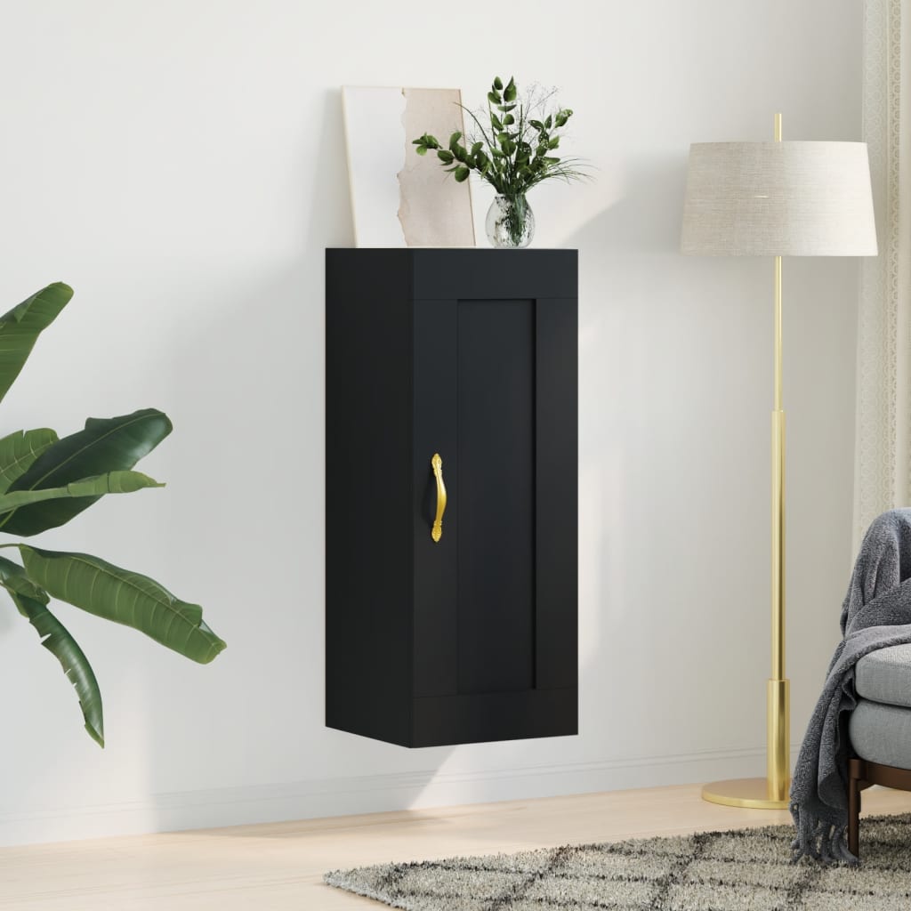 Wandkast 34,5X34X90 Cm Bewerkt Hout Eikenkleurig