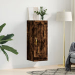 Wandkast 34,5X34X90 Cm Bewerkt Hout Eikenkleurig