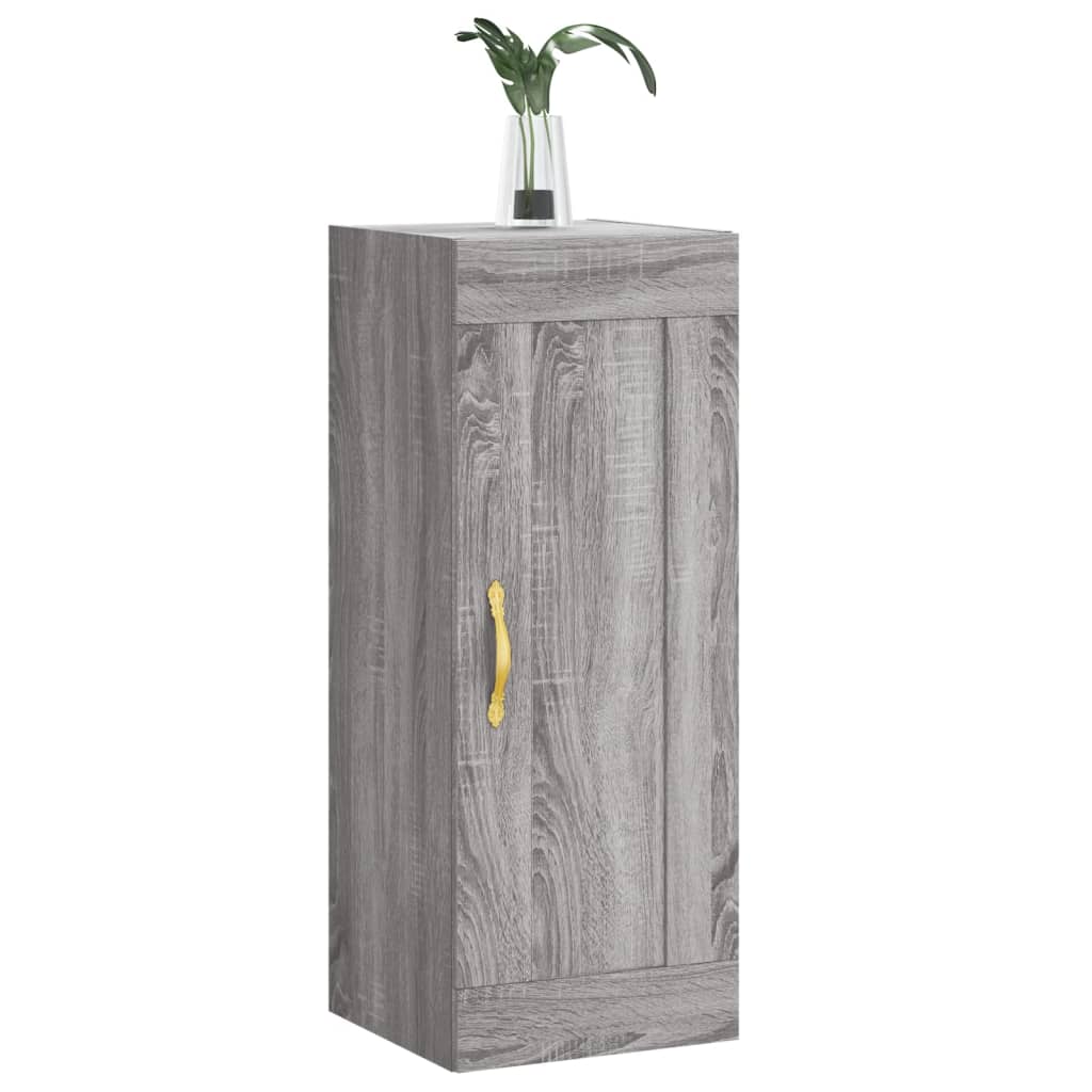 Wandkast 34,5X34X90 Cm Bewerkt Hout Eikenkleurig