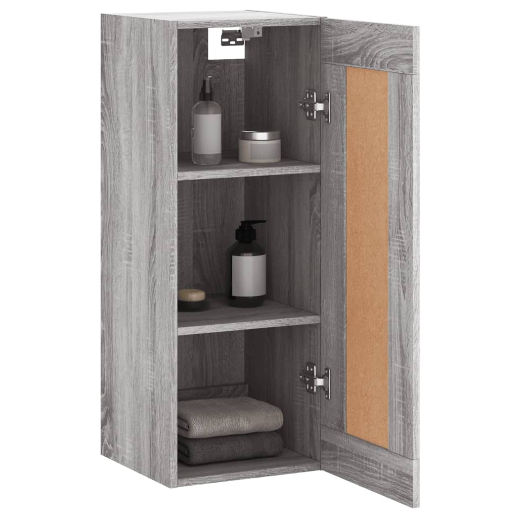 Wandkast 34,5X34X90 Cm Bewerkt Hout Eikenkleurig