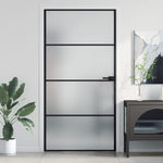 Schuifdeur Gehard Glas En Aluminium Zwart En Mat