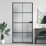 Schuifdeur Gehard Glas En Aluminium Zwart En Mat