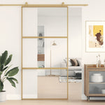 Schuifdeur Helder Esg-Glas En Aluminium Kleurig Goud