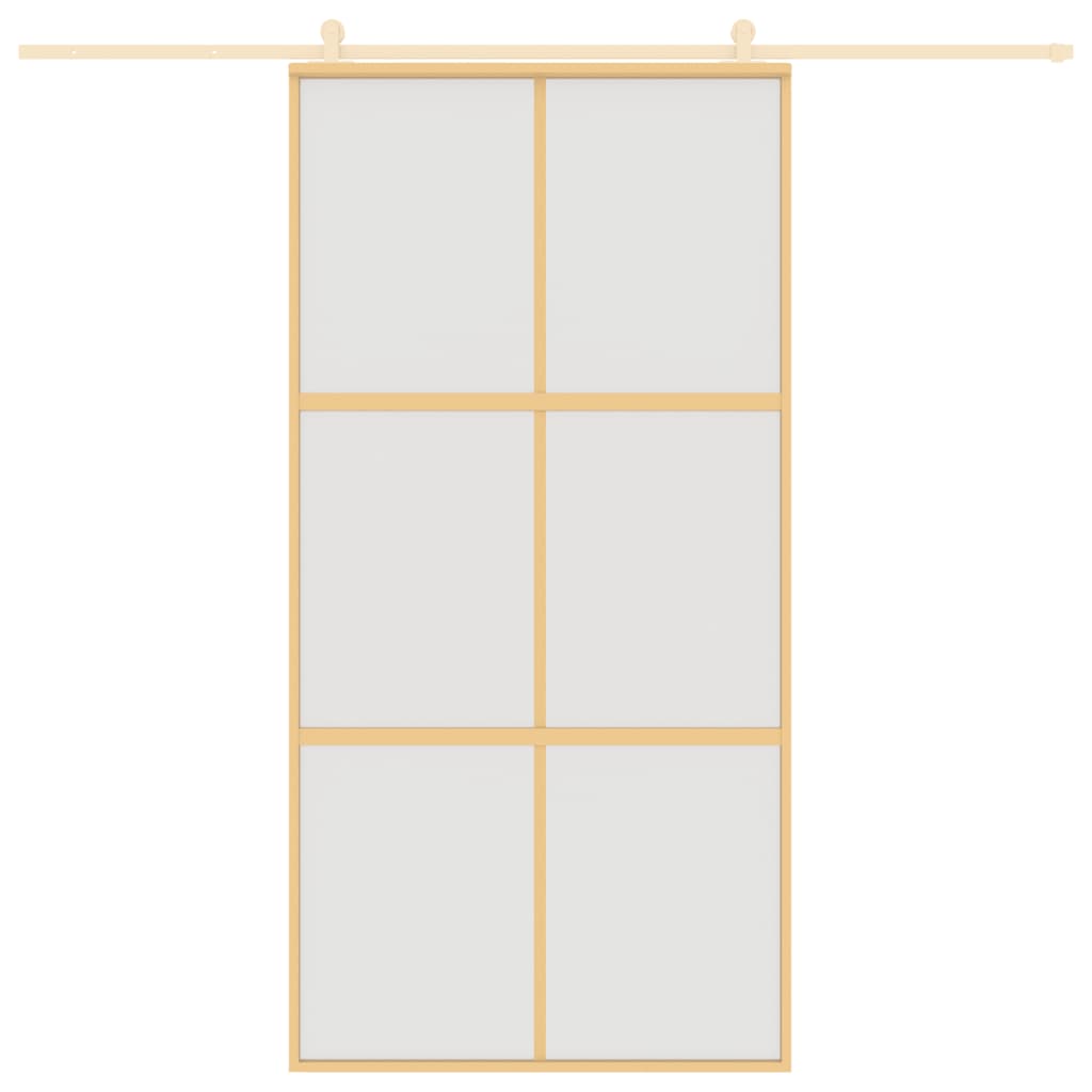 Schuifdeur 102,5X205 Cm Esg-Glas En Aluminium Goudkleurig En Mat