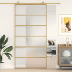 Schuifdeur 102,5X205 Cm Esg-Glas En Aluminium Goudkleurig En Mat