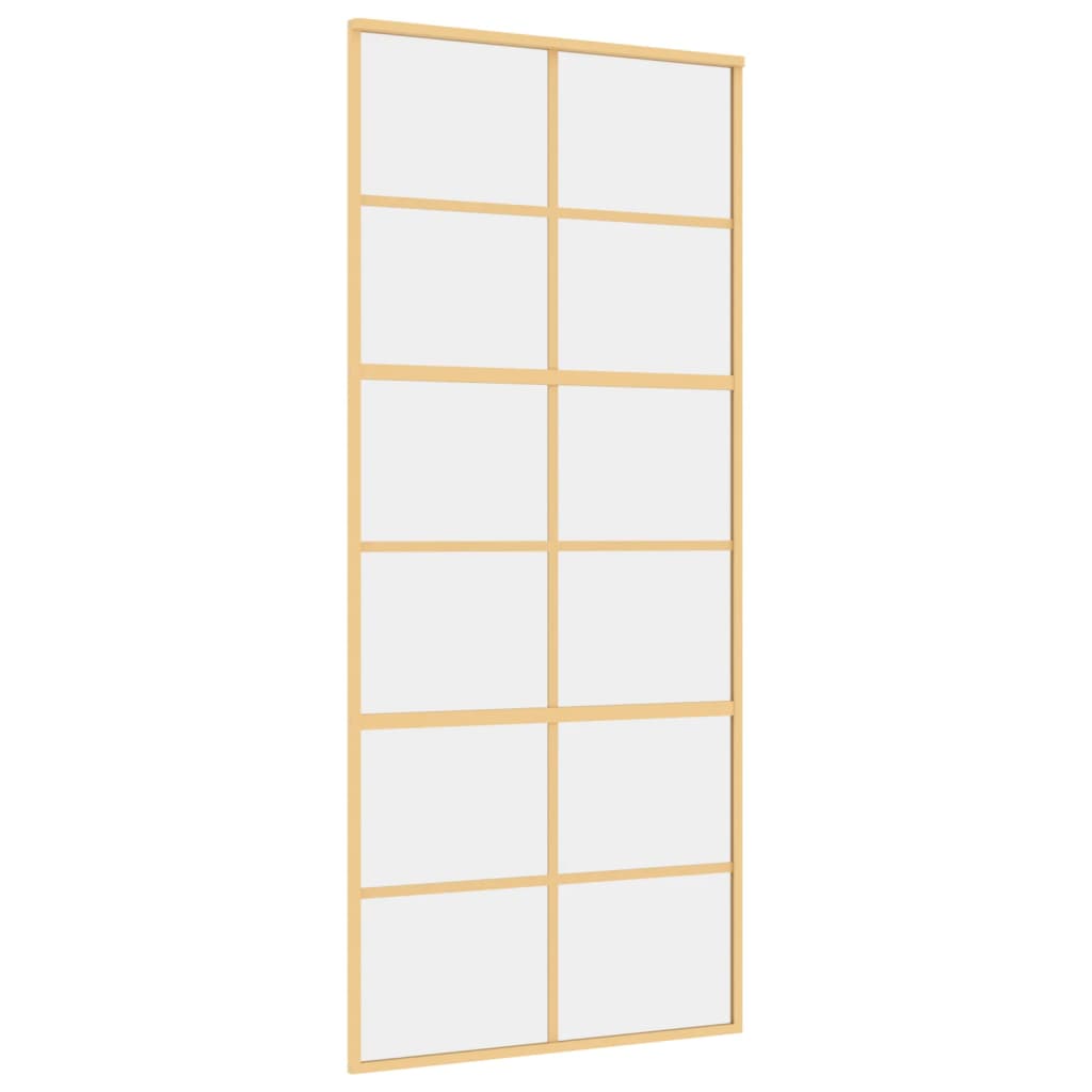 Schuifdeur Helder Esg-Glas En Aluminium Kleurig Goud
