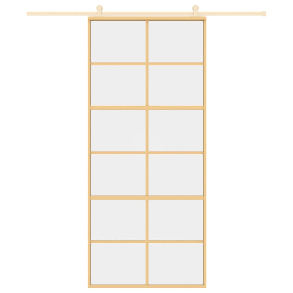 Schuifdeur Helder Esg-Glas En Aluminium Kleurig Goud