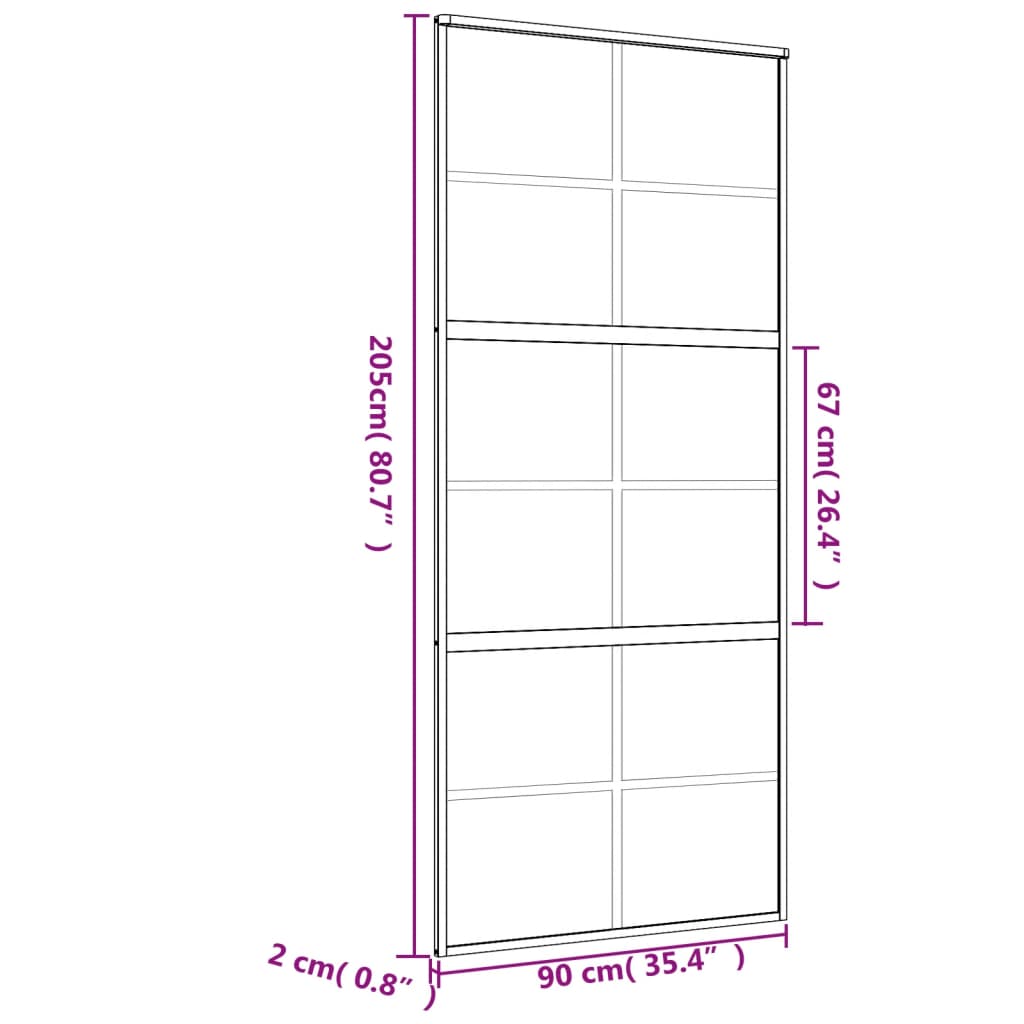 Schuifdeur Helder Esg-Glas En Aluminium Kleurig Goud