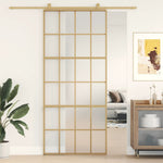 Schuifdeur 102,5X205 Cm Esg-Glas En Aluminium Goudkleurig En Mat
