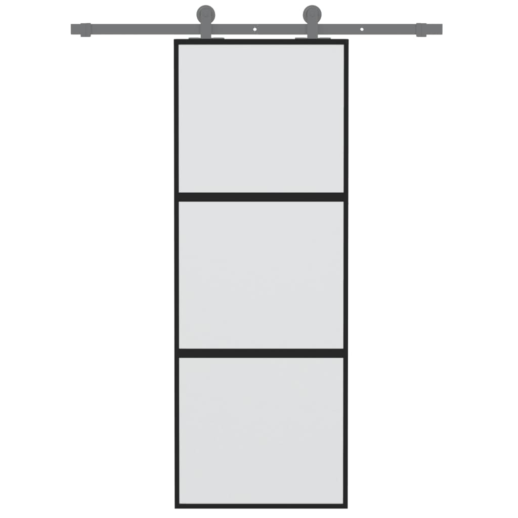 Schuifdeur Gehard Glas En Aluminium Zwart En Mat