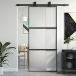 Schuifdeur Gehard Glas En Aluminium Zwart En Mat