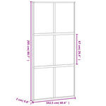 Schuifdeur 102,5X205 Cm Gehard Glas En Aluminium Zwart