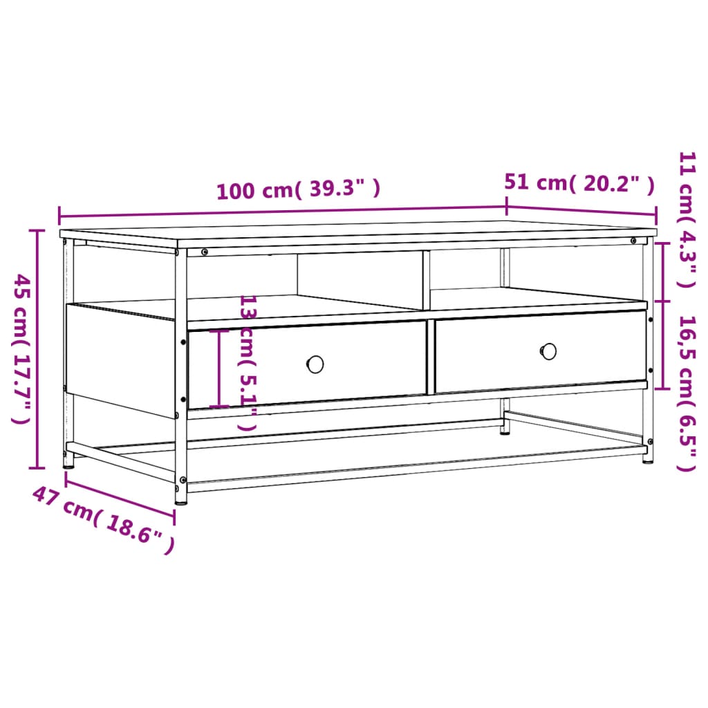 Salontafel Bewerkt Hout