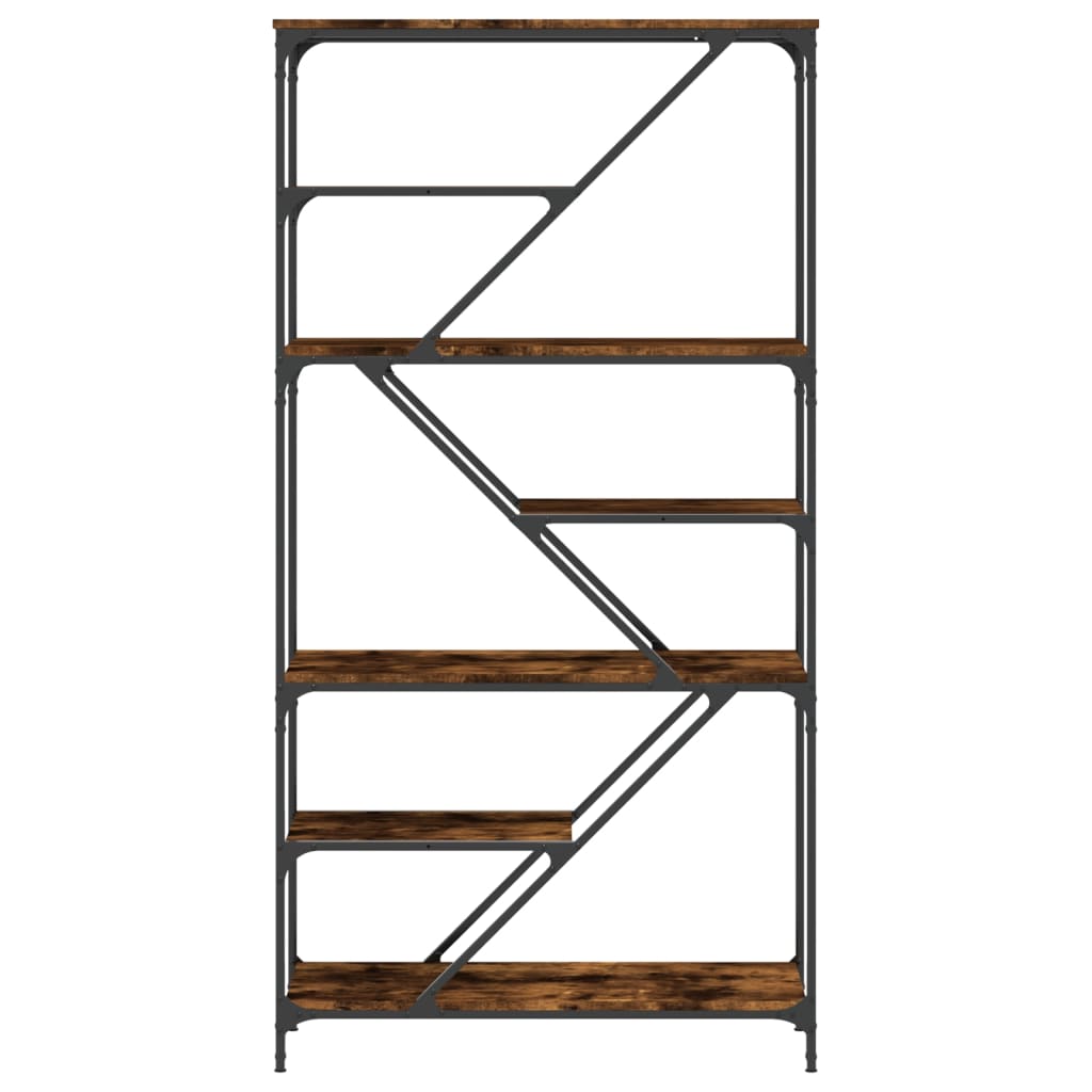 Boekenrek 91X36X176 Cm Bewerkt Hout En Staal Kleur