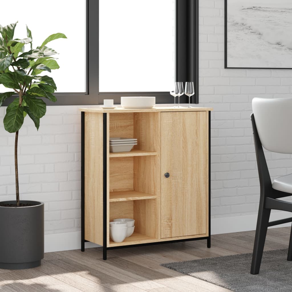 Dressoir 70X30X80 Cm Bewerkt Hout Bruin Eikenkleur