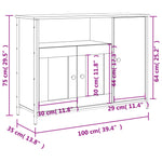 Dressoir 100X35X75 Cm Bewerkt Hout