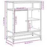 Dressoir 69X35X80 Cm Bewerkt Hout Bruin Eikenkleur