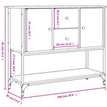 Dressoir 100X36X85 Cm Bewerkt Hout Kleurig
