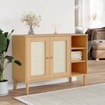 Dressoir Senja 112X40X80 Cm Rattan Look Massief Grenenhout