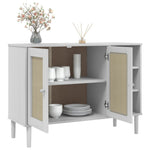 Dressoir Senja 112X40X80 Cm Rattan Look Massief Grenenhout