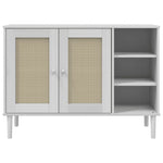 Dressoir Senja 112X40X80 Cm Rattan Look Massief Grenenhout