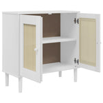 Dressoir Senja 80X35X80 Cm Rattan Look Massief Grenenhout