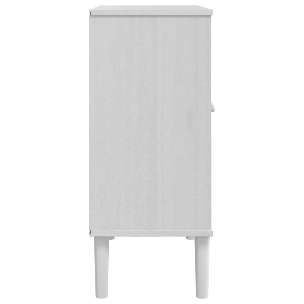 Dressoir Senja 80X35X80 Cm Rattan Look Massief Grenenhout