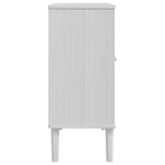 Dressoir Senja 80X35X80 Cm Rattan Look Massief Grenenhout