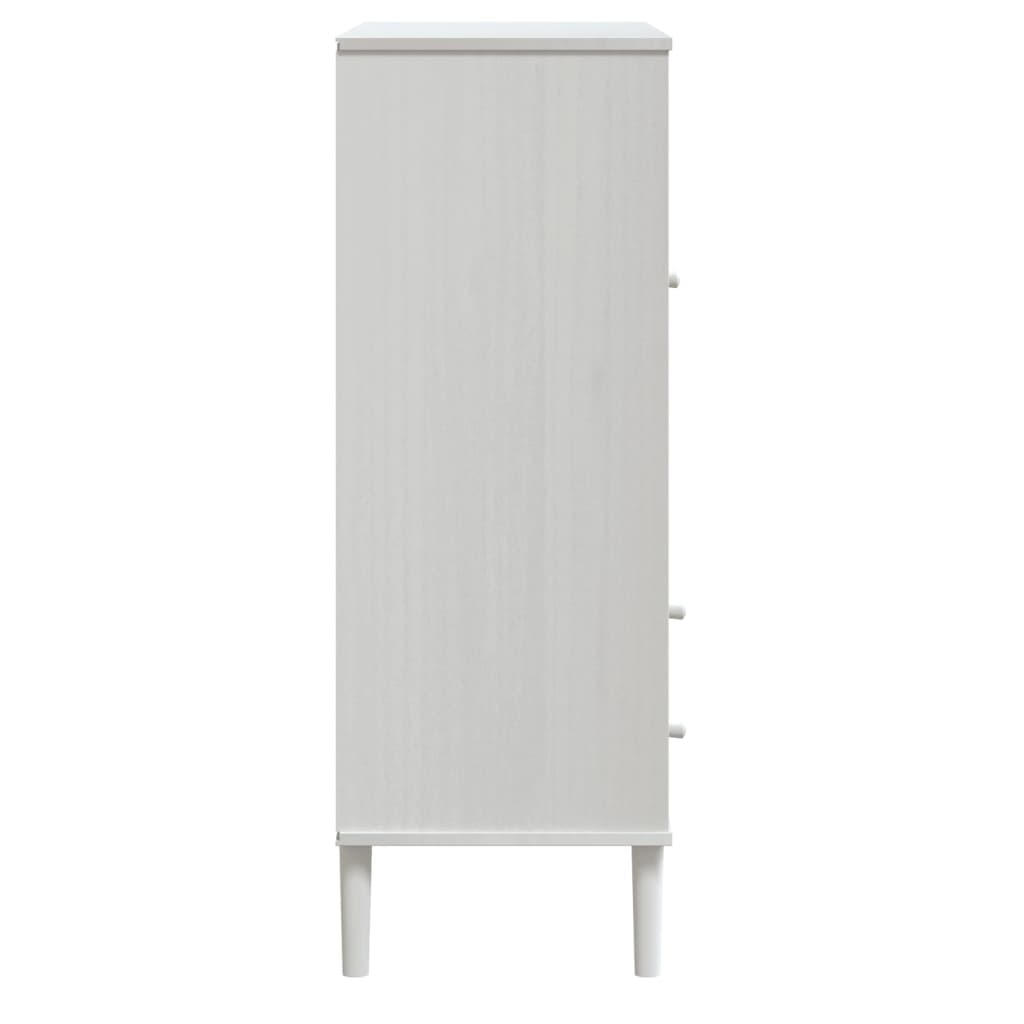 Hoge Kast Senja 90X40X112 Cm Rattan Look Massief Grenenhout