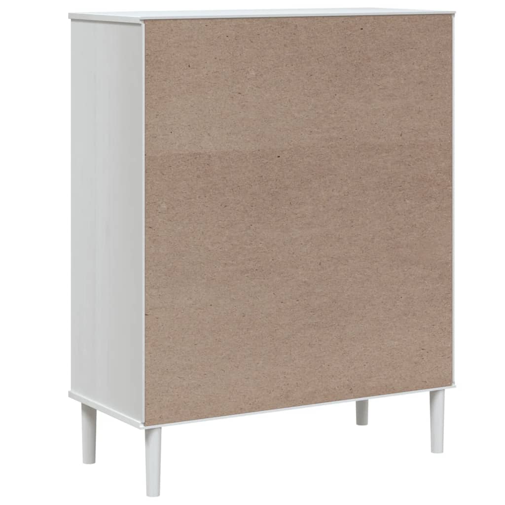 Hoge Kast Senja 90X40X112 Cm Rattan Look Massief Grenenhout