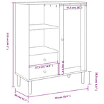 Hoge Kast Senja Rattan-Look 90X40X112 Cm Grenenhout