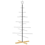 Kerstdecoratie Kerstboom Met Houten Basis Metaal Zwart