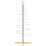 Kerstdecoratie Kerstboom Met Houten Basis Metaal Zwart