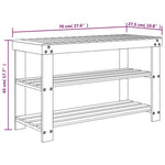 Schoenenrek 3-Laags 70X27,5X45 Cm Bamboe