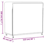 Hoes Voor Haardhoutrek 122X61X106 Cm 420D Oxford Zwart