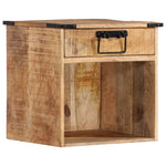 Nachtkastje 40X30X37 Cm Massief Mangohout Naturel