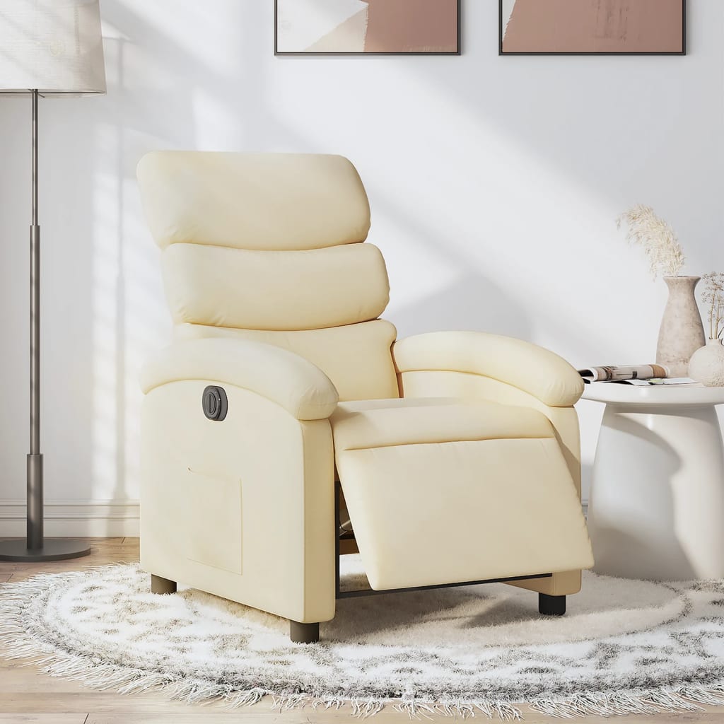 Fauteuil Verstelbaar Elektrisch Stof Kleurig Crème