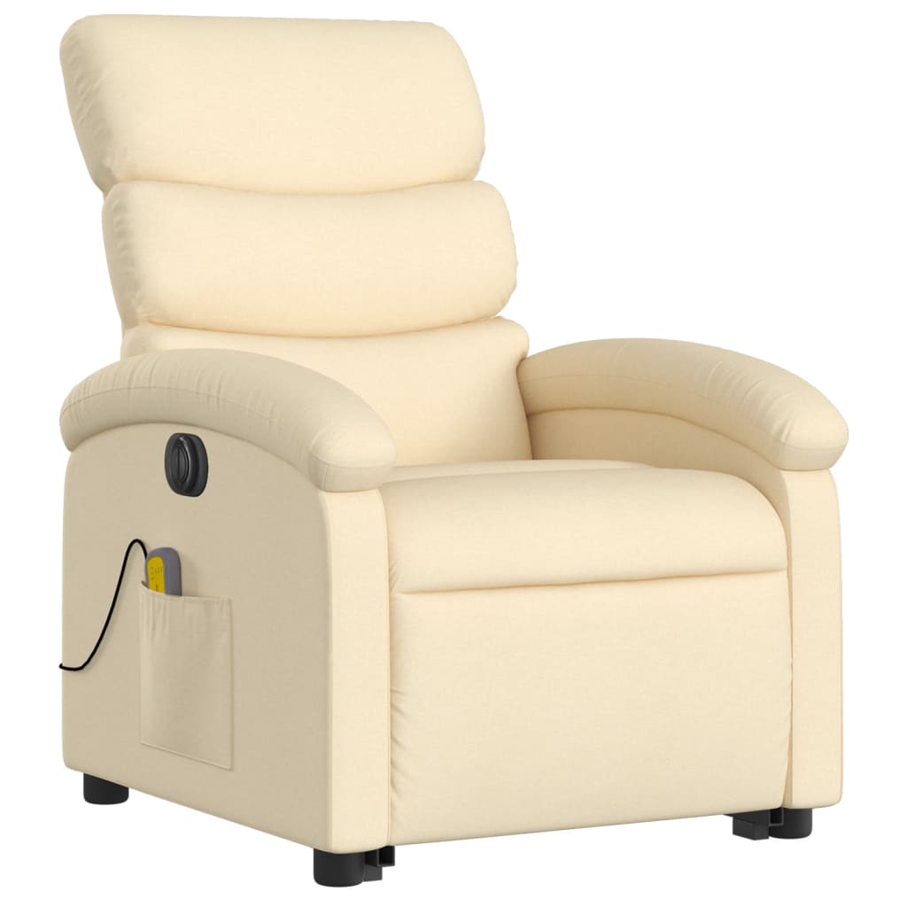 Sta-Op-Massagestoel Stof Kleurig Crème