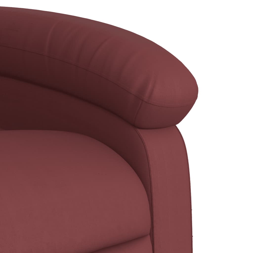 Fauteuil Verstelbaar Elektrisch Kunstleer Wijnrood