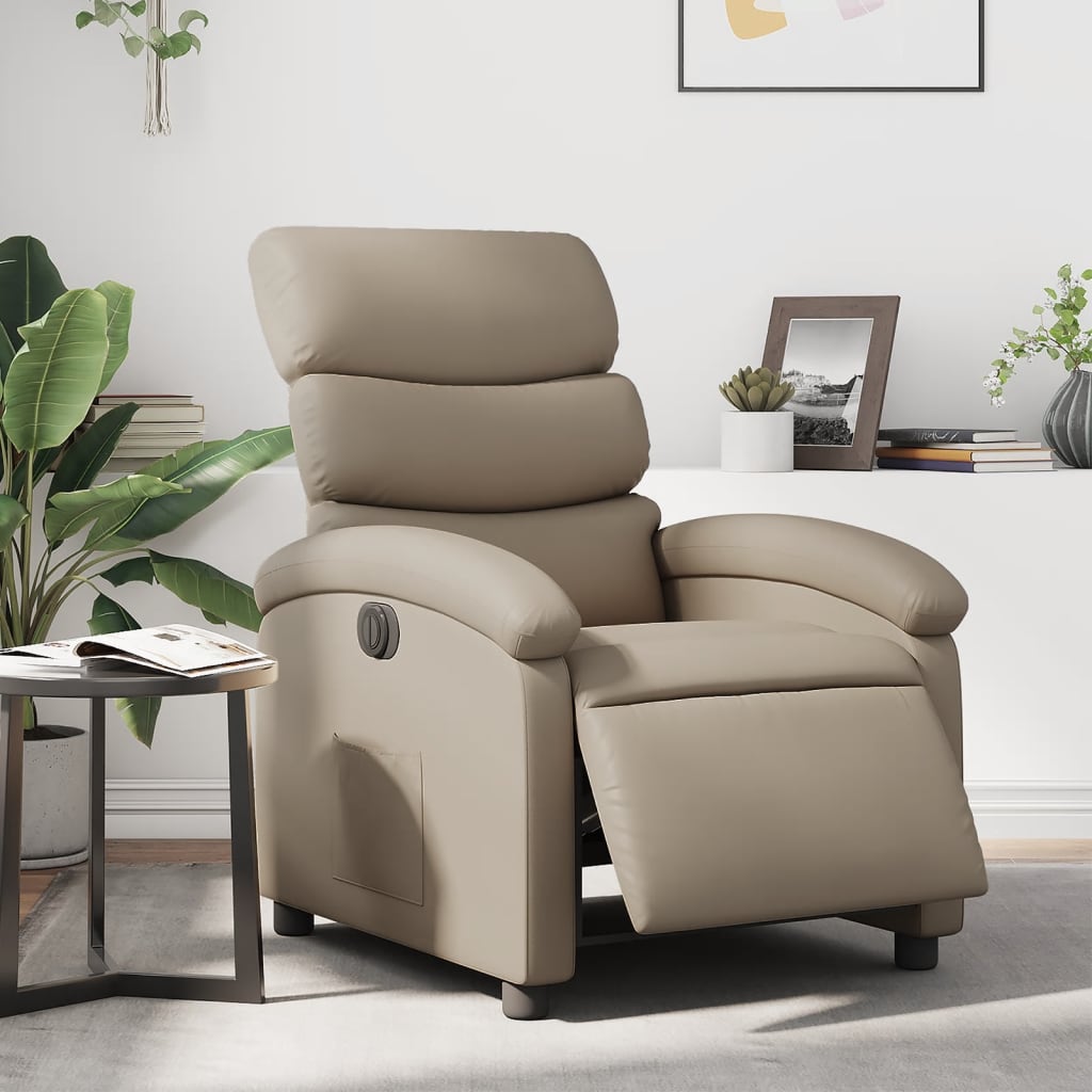Massagestoel Verstelbaar Elektrisch Kunstleer Kleurig Cappuccino