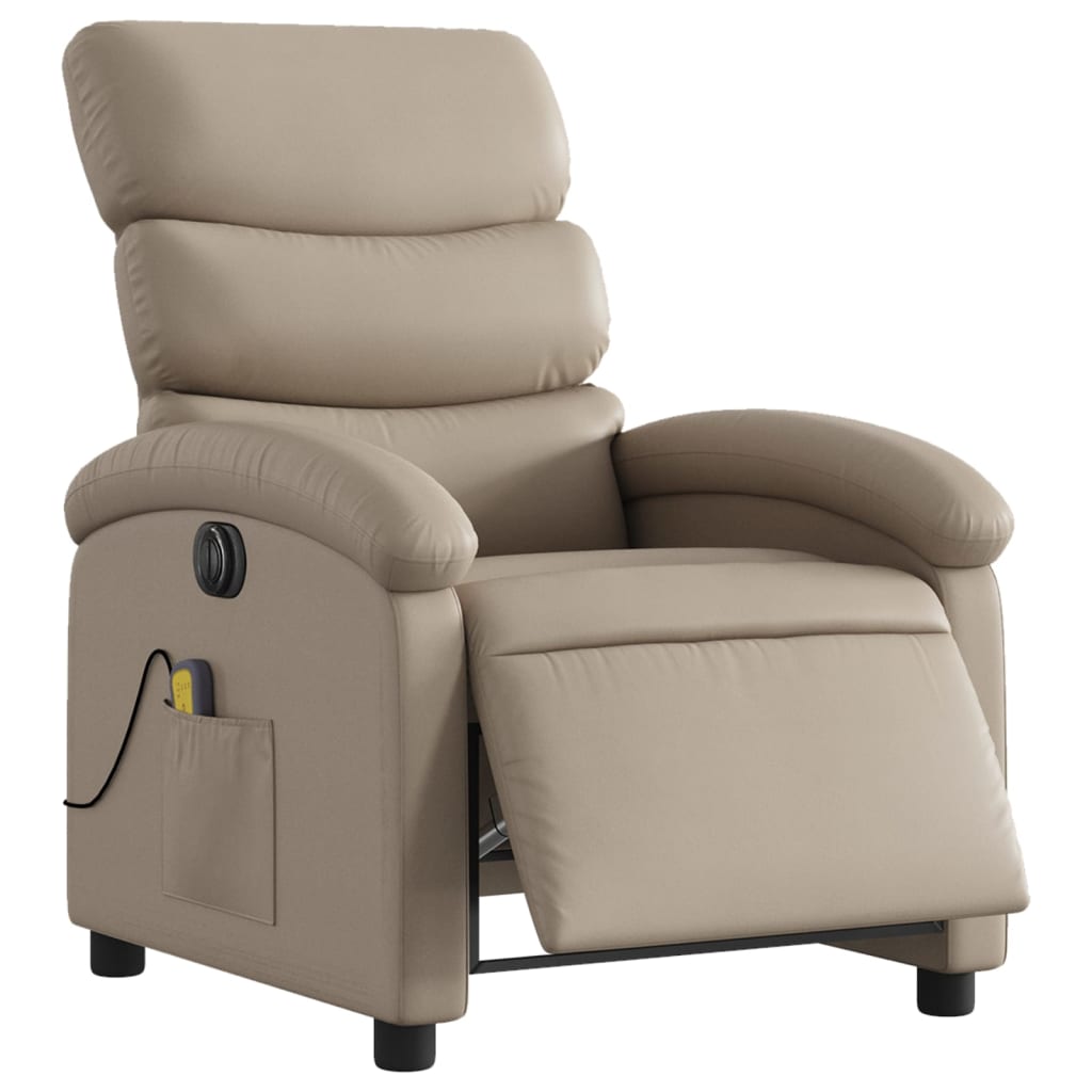 Massagestoel Verstelbaar Elektrisch Kunstleer Kleurig Cappuccino