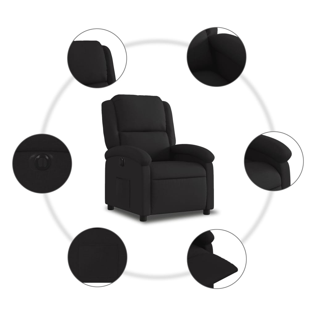 Fauteuil Verstelbaar Elektrisch Stof Zwart
