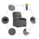Sta-Op-Massagestoel Stof Donkergrijs