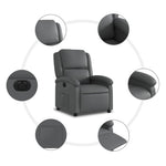 Fauteuil Verstelbaar Elektrisch Kunstleer Grijs