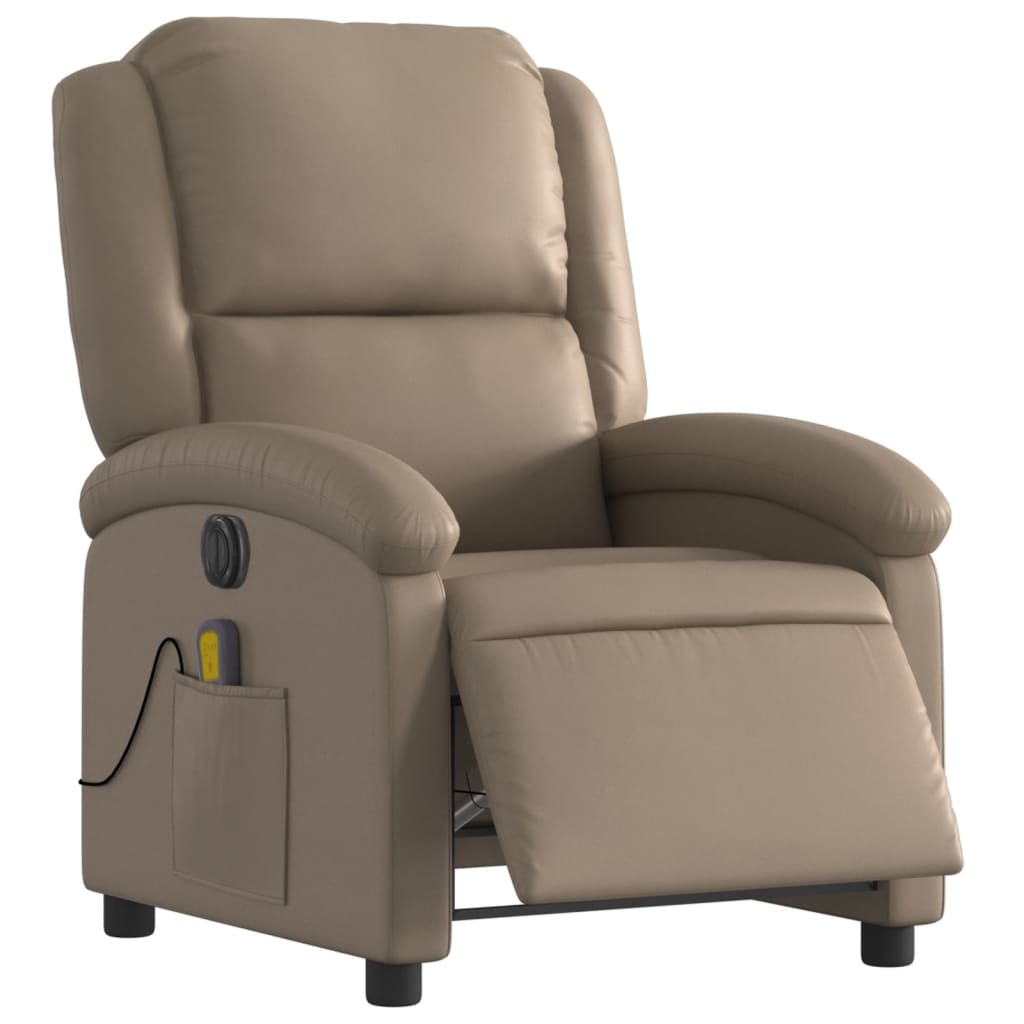 Massagestoel Verstelbaar Elektrisch Kunstleer Kleurig Cappuccino